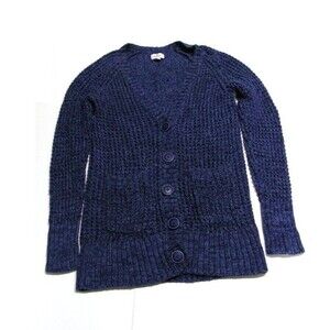 American Eagle Outfitters Womens V-Neck cable knit Sweater Blue Sz L